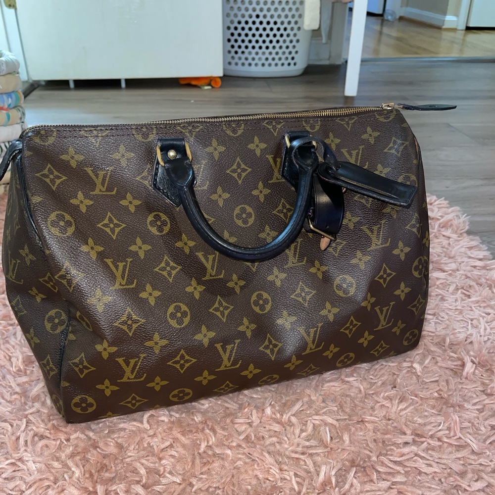 Louis Vuitton Brown Monogram Satchel with Gold Accents - Picture 2 of 15